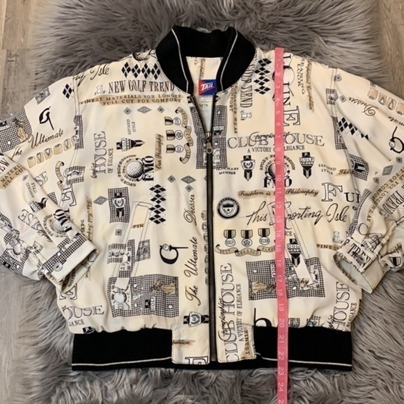 Tail vintage bomber jacket microfiber golf print M - Picture 4 of 9